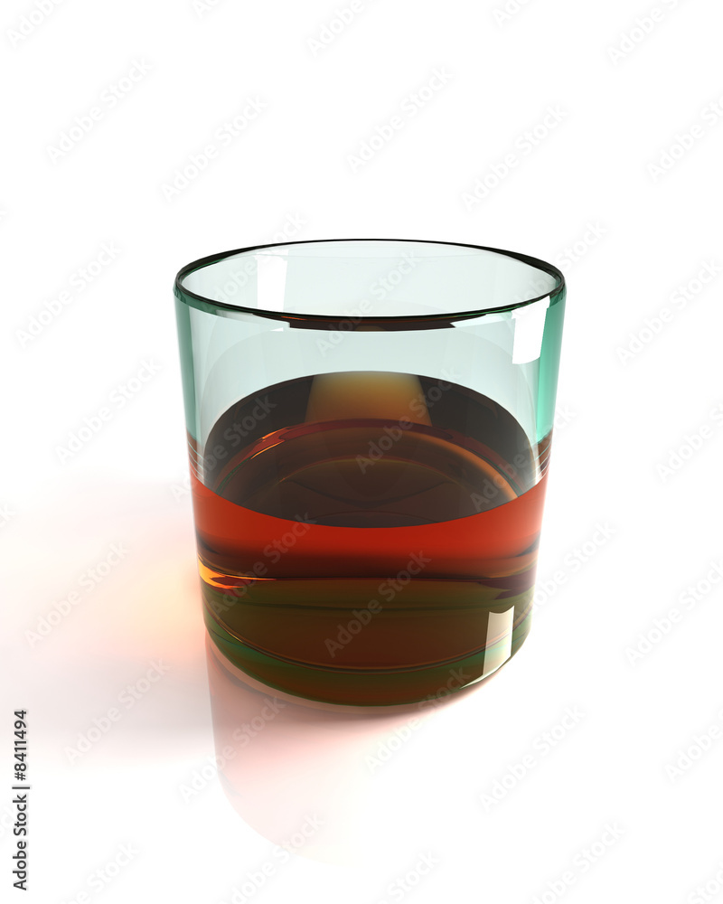 Glass of straight Bourbon Whisky isolated on white Glass of straight Bourbon Whisky isolated on white