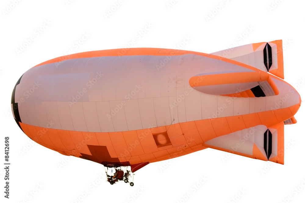Naklejka premium flying orange blimp
