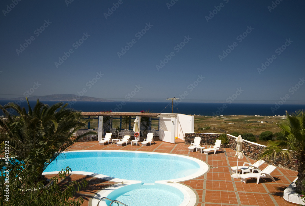 swimming pool greek islands santorini