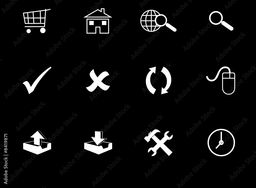 Fototapeta premium Web Icons with reflection