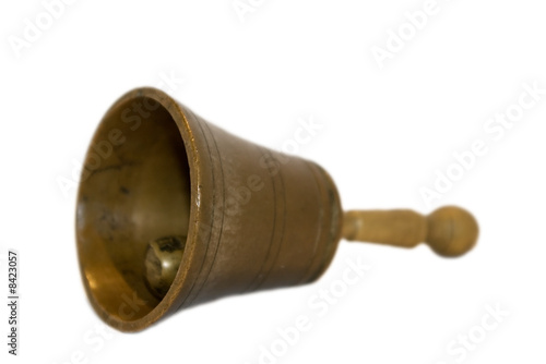 retro hand bell isolated on white