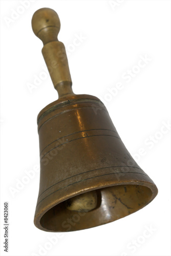old simple hand bell isolated on white