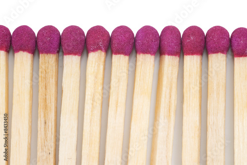 Matches Closeup Isolated on White Background