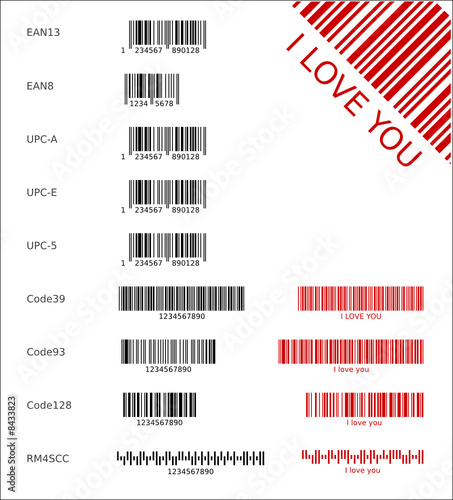 Verschiedene Barcodes