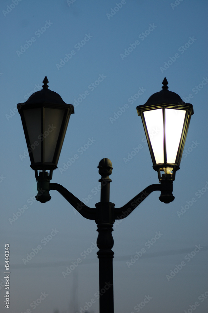 classic old-fashioned lamps on a lamppost