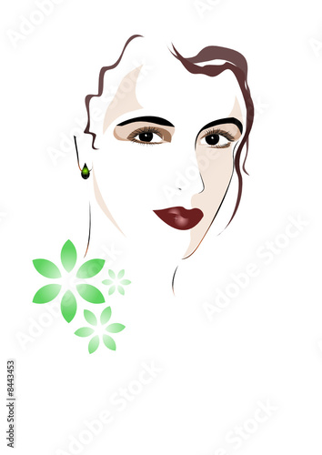Portrait of the young woman, illustration