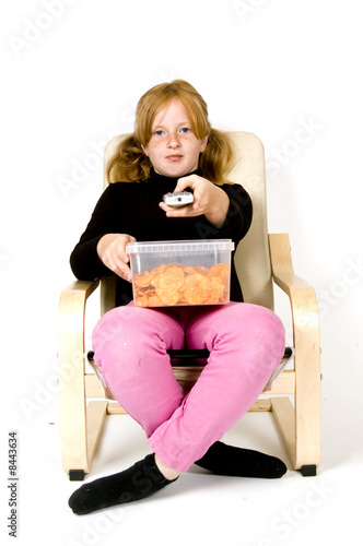 little girl is zapping