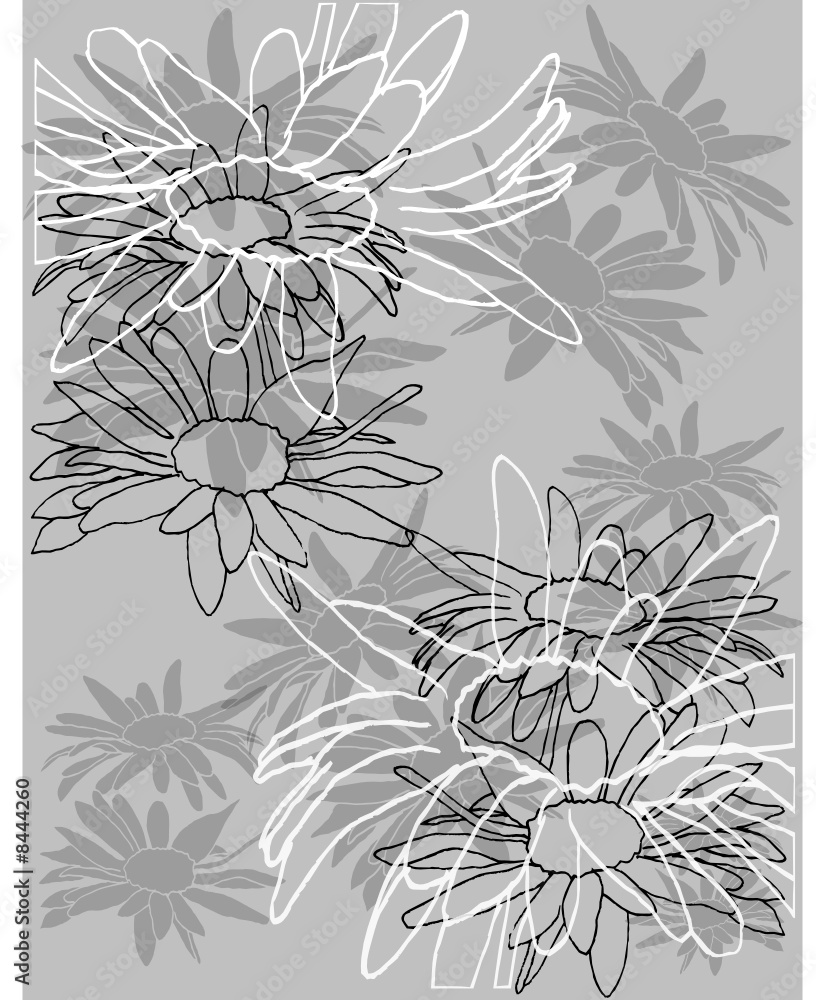 Blumendekor Vektor in neutral grauem Design