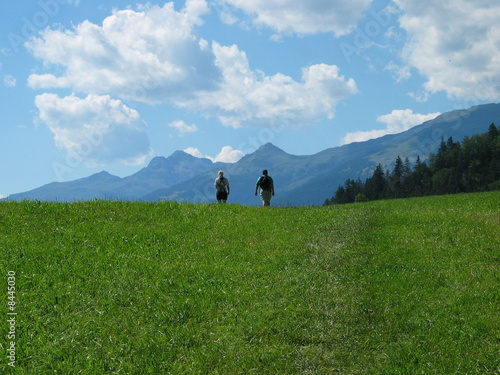 Tableau sur toile promenade en montagne