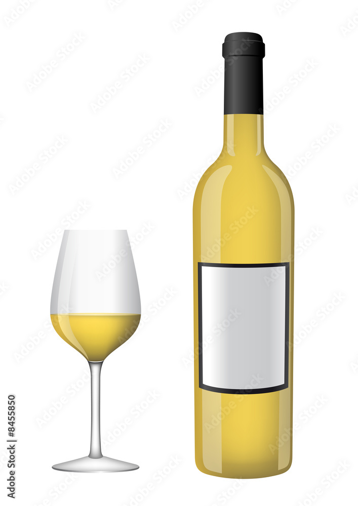 Bottle of wine with a glass