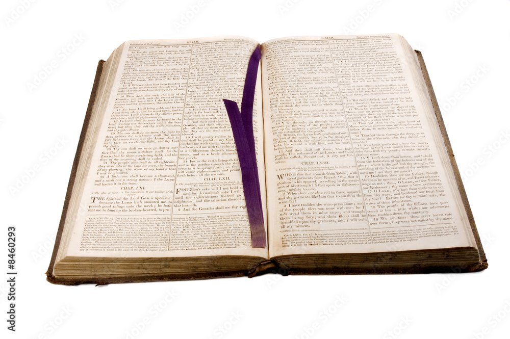 Obraz premium 1812 antique Bible open at Isaiah