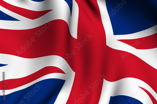 Canvas Print Rendered British Flag