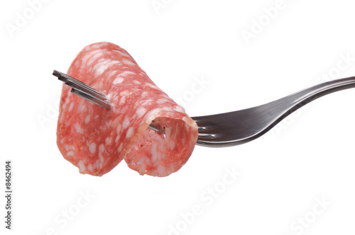 Salami On Fork