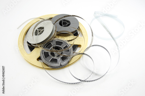 Film reels isolated on white background