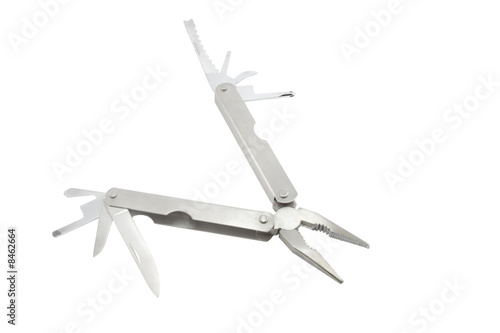 Multitool isolated on white background