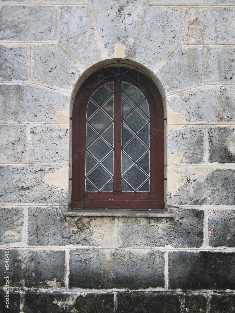 window and stone building