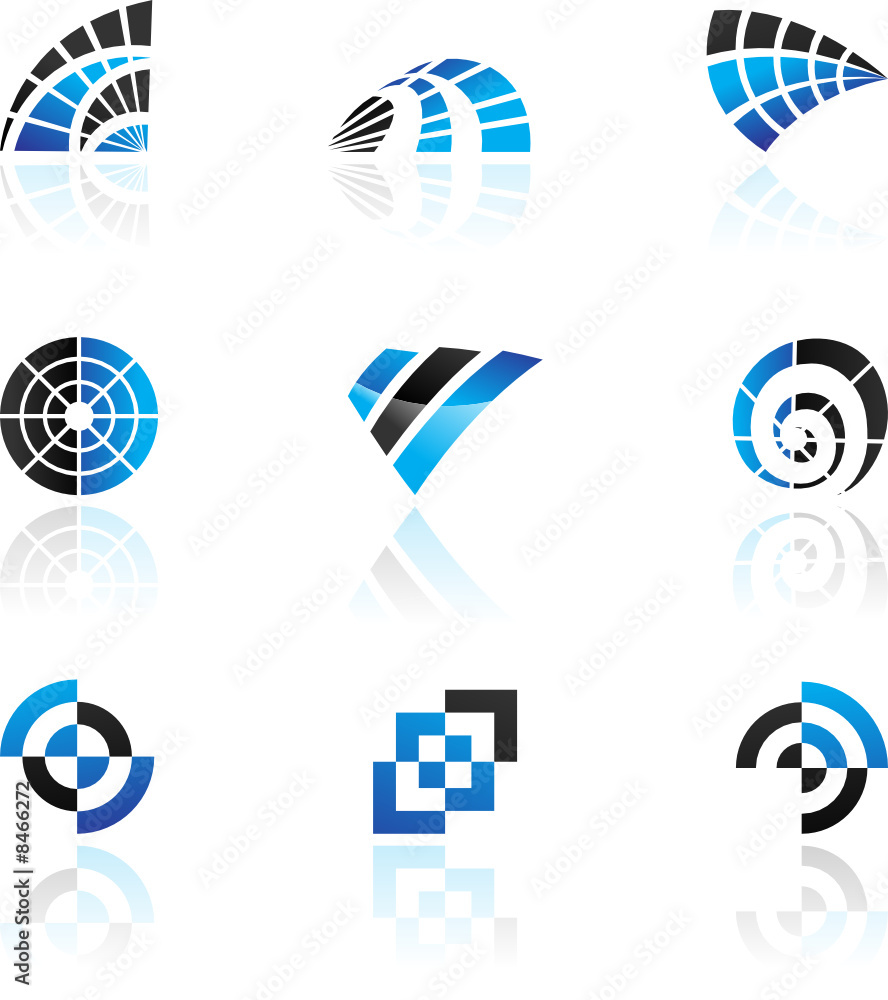 Various blue logos to go with your company name Various blue logos to go with your company name