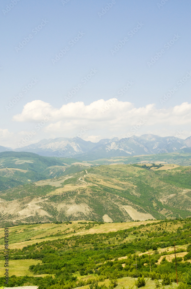 Mountain landscape in the bright summer day