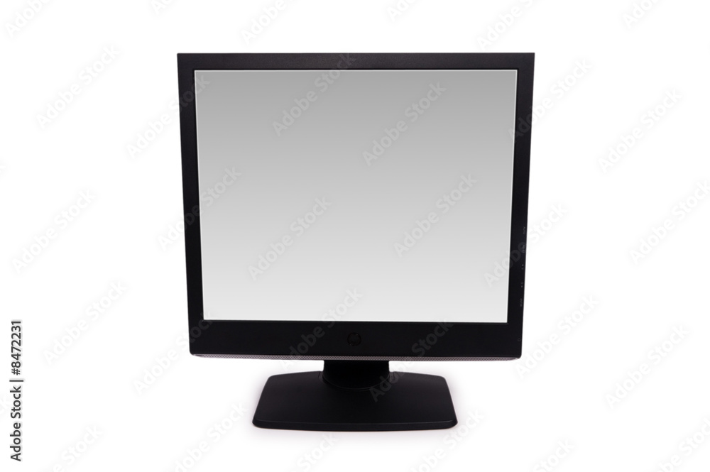 Black lcd monitor isolated on the white Black lcd monitor isolated on the white