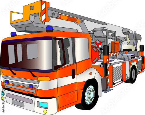vector - fire engine ladder isolated on background