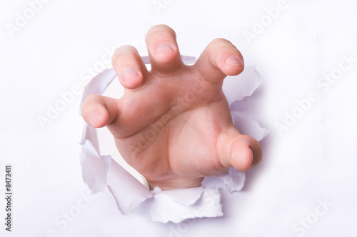 hand rip the paper