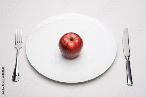 Apple on plate