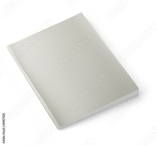 Blank Magazine isolated on White Background. Clipping path. 3D illustration 