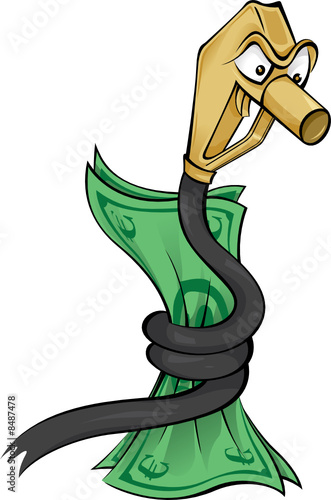 Snake oil - Cartoon illustration of the fuel crises