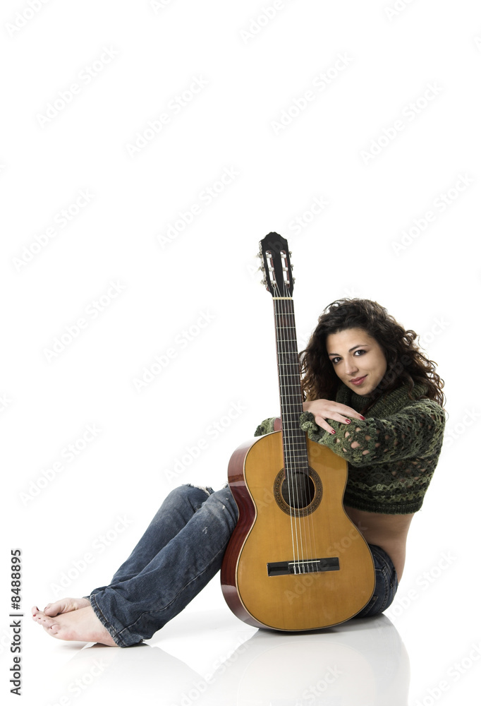 Playing guitar