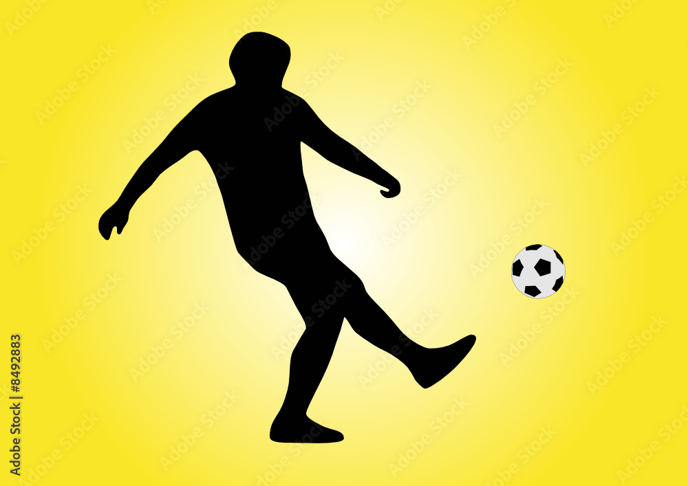 illustration of a soccer player shooting a ball