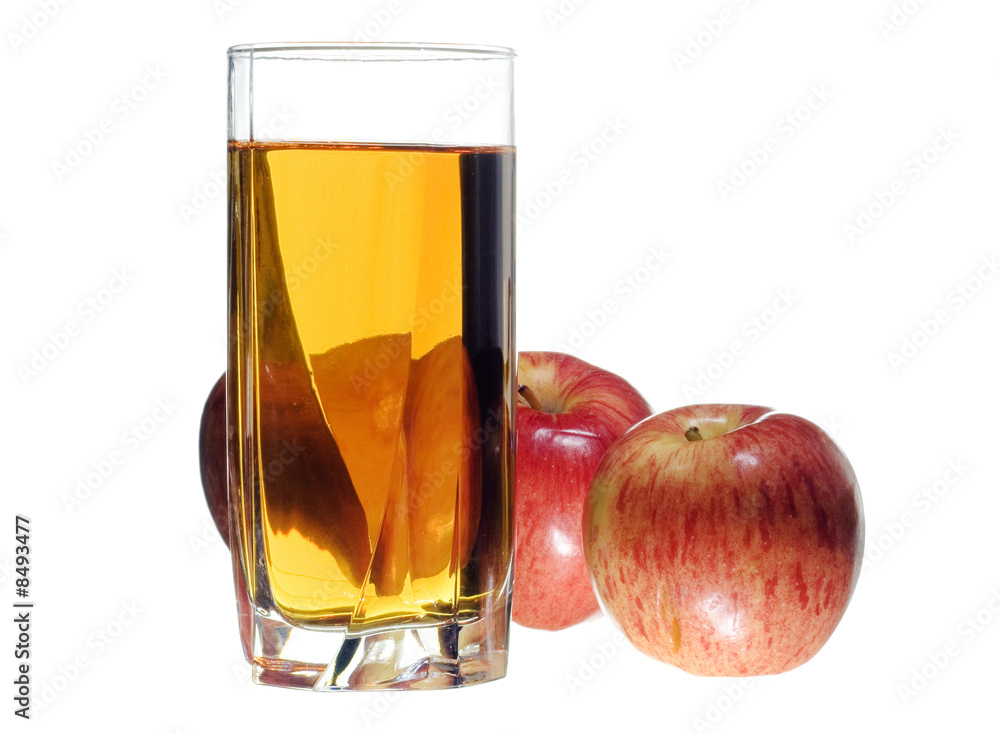apples and juice isolated on white background apples and juice isolated on white background
