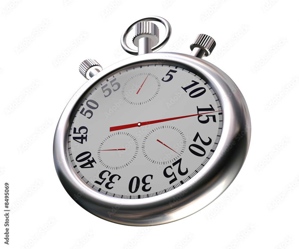 chrome sport Stopwatch on white with patch chrome sport Stopwatch on white with patch