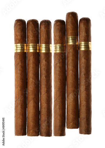 Obraz na płótnie Havana Cigars Set Isolated on White w salonie