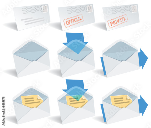 Classic envelope icon set