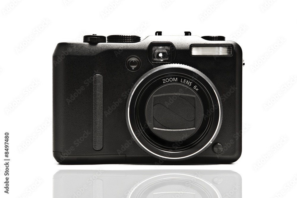 Front of a digital camera, isolated on white
