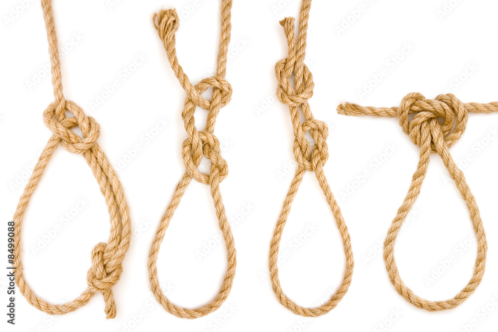 Four pieces of rope fastened in four different loops