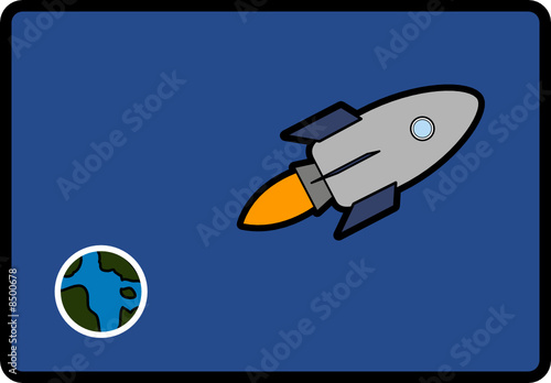 Rocket Leaving Earth