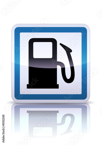 Panneau de signalisation distribution carburant (reflet métal)