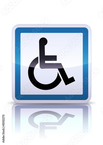Panneau de signalisation accessibilité handicapé (reflet métal)