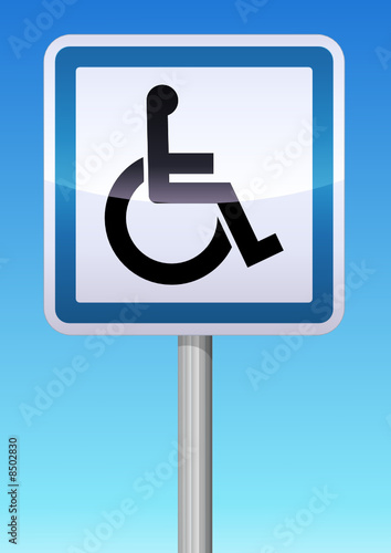 Panneau de signalisation accessibilité handicapé