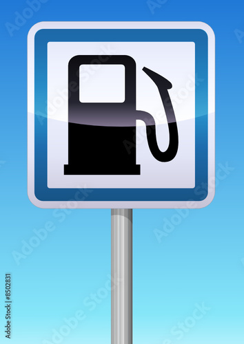 Panneau de signalisation distribution de carburant