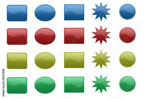 Colored shapes buttons