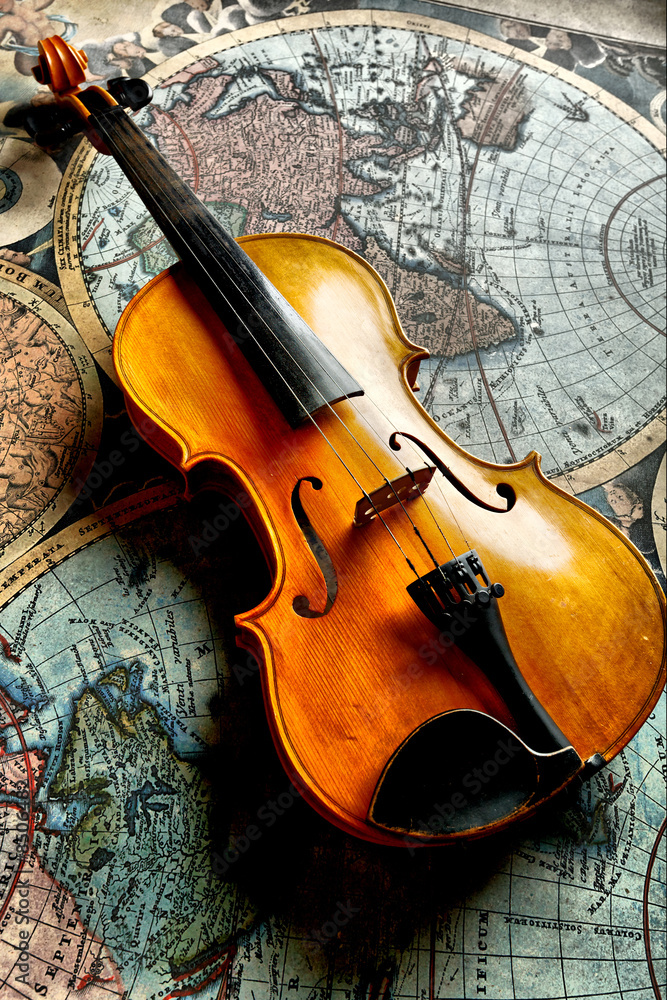 Naklejka premium violin map
