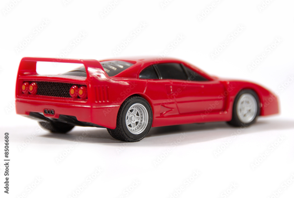 Red car isolated on a white background