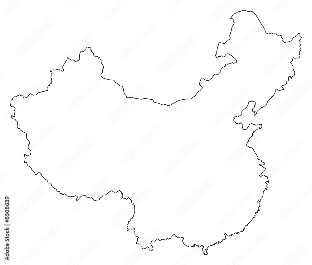 Naklejka premium mapa chińska mapa przeglądowa