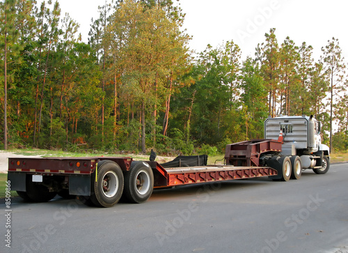 flatbed semi truck photo