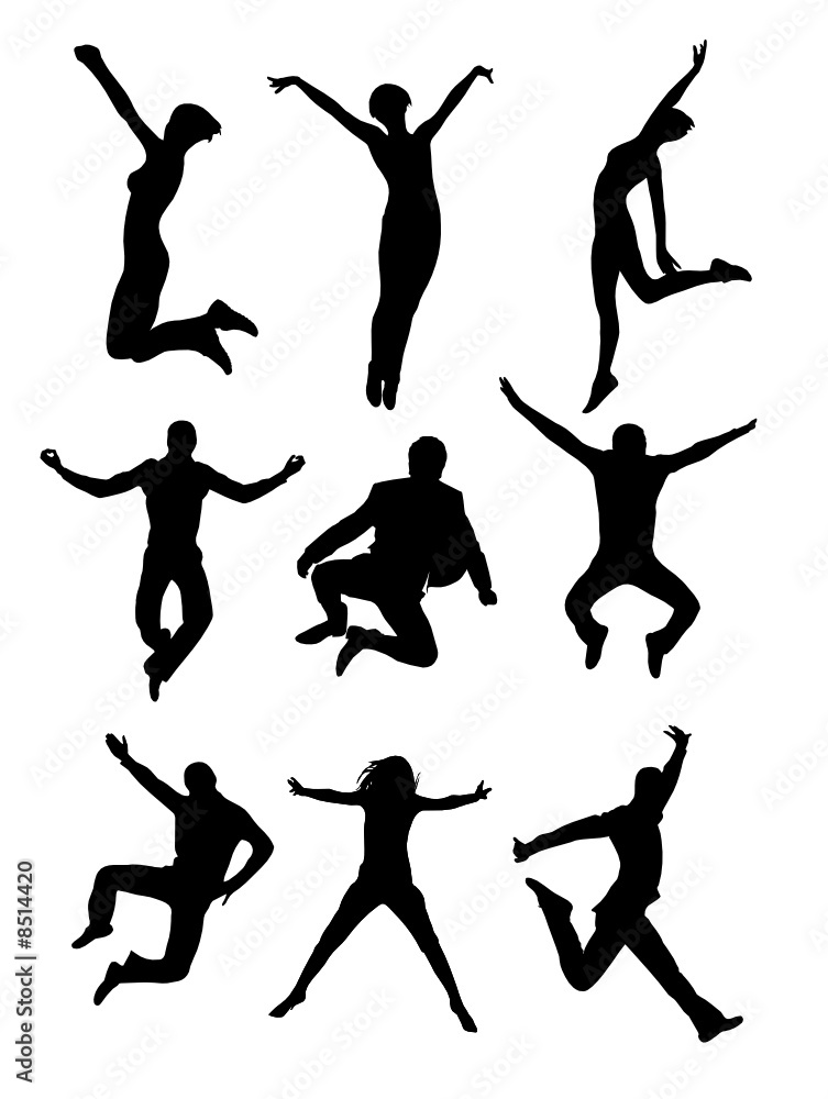 happy news for business people vector silhouette