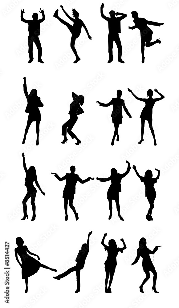 dancing vector silhouettes