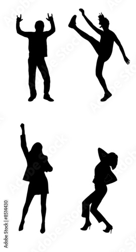 happy people vector silhouettes