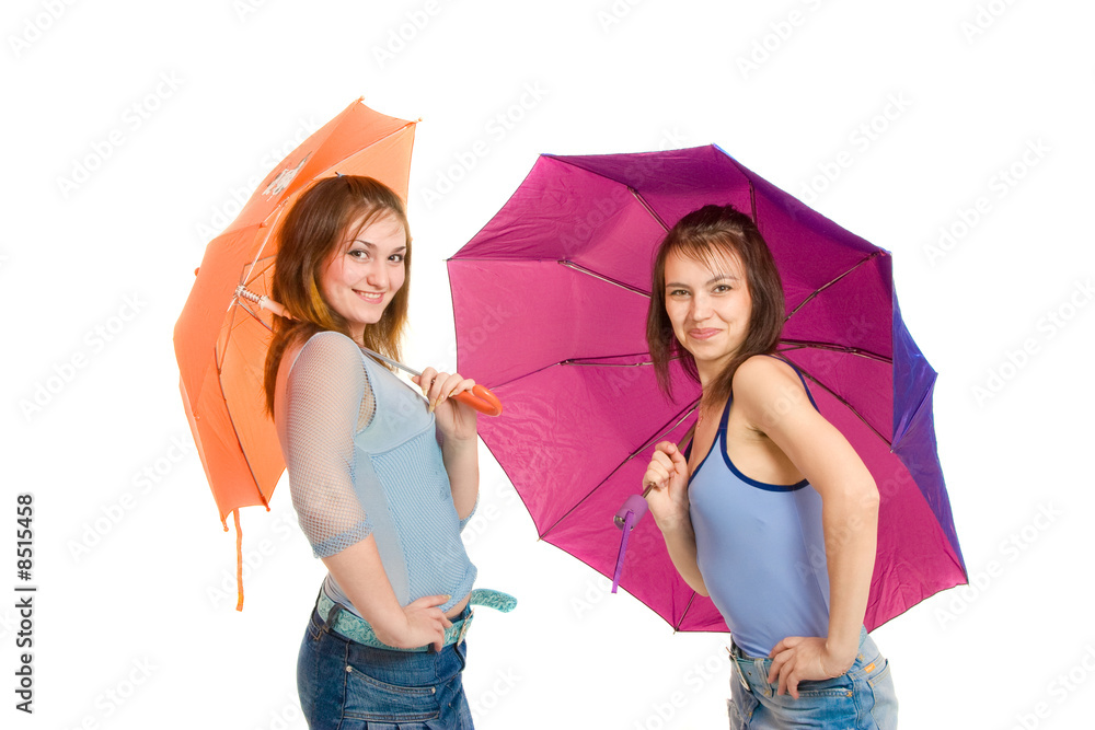 Fototapeta premium two girl with umbrella